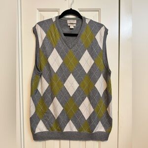 BR cashmere blend argyle sweater vest